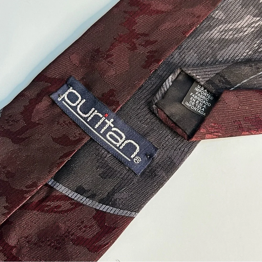 Puritan Black Blue and Red Patterned 60” Tie